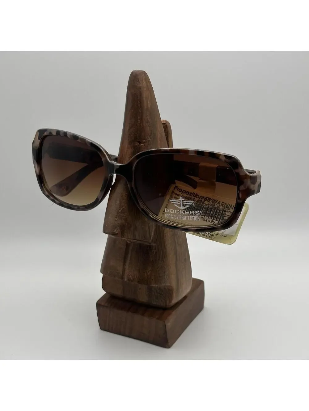 NWT Dockers Tortoise Shell Rectangle Sunglasses 100% UV Protection